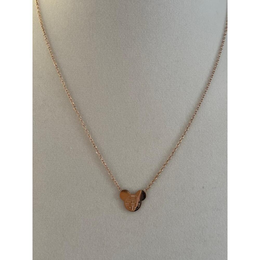 Gold Mouse Pendant Necklace Stainless Steel Cute Minimal Dainty Gift - Picture 6 of 7